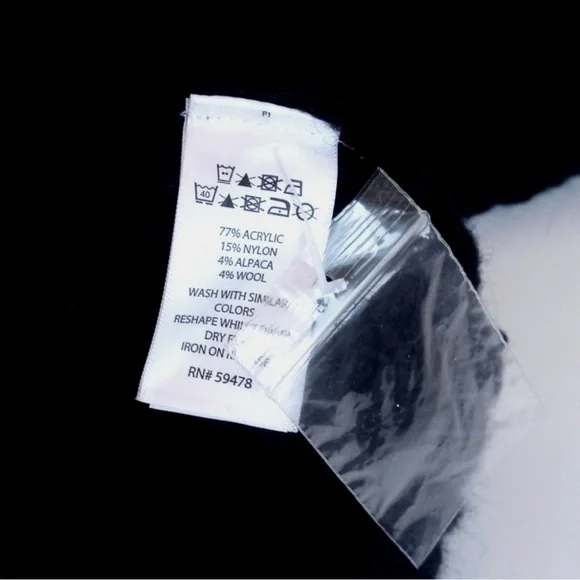 Black Chunky Cable Chunky Knit Long Sleeve Cropped Sweater S (Silverflint) - Picture 8 of 10